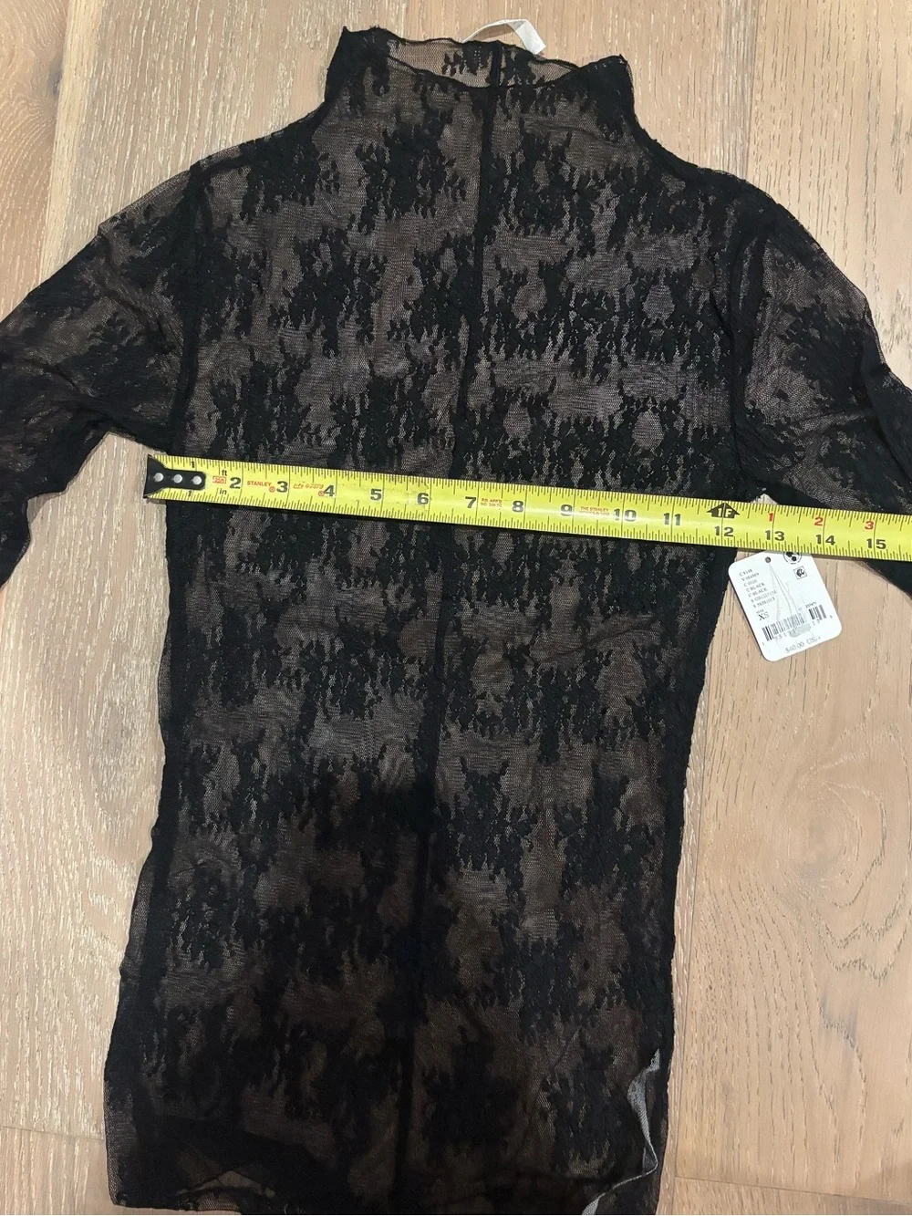 Free People Lady Lux Floral Mesh Layering Top lace XS NWT Black